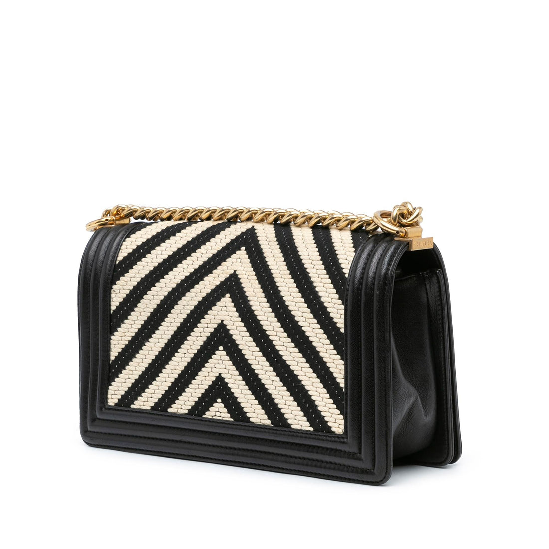 Top Quality Chanel Medium Braided Chevron Cotton and Lambskin Boy Flap (SHG-GnvvRY)