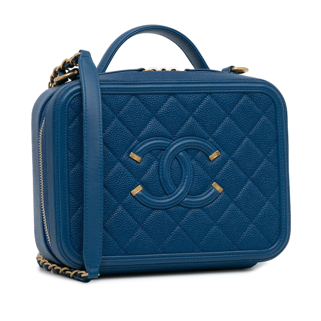 Top Quality Chanel Medium CC Filigree Caviar Vanity Case (SHG-R0dFDb)