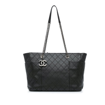Top Quality Chanel Medium CC Stitched Calfskin Pocket Zipped Chain Tote (SHG-S5VWBc)