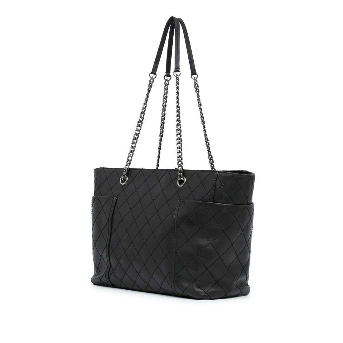 Top Quality Chanel Medium CC Stitched Calfskin Pocket Zipped Chain Tote (SHG-S5VWBc)