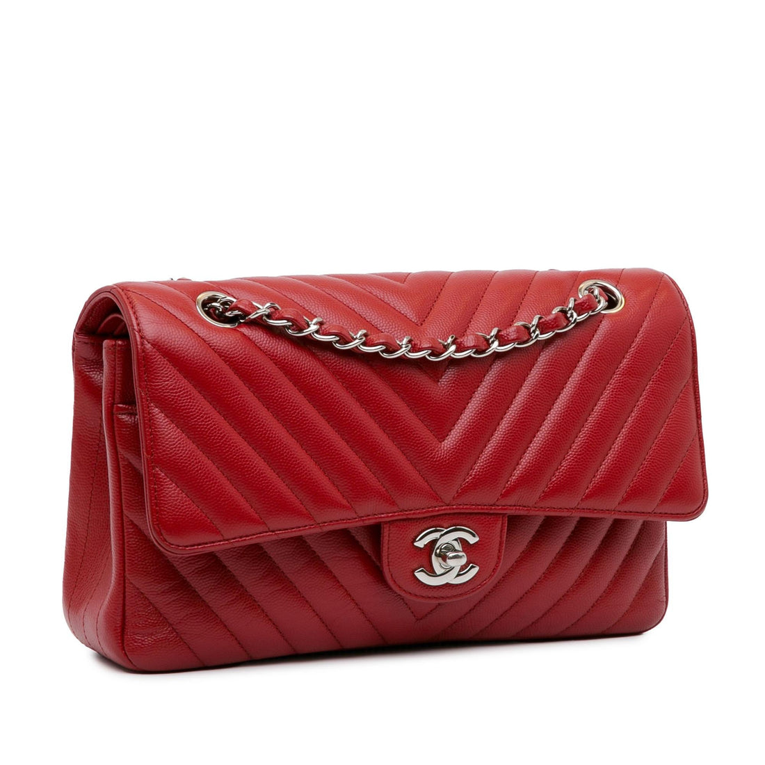 Top Quality Chanel Medium Classic Chevron Caviar Double Flap (SHG-yLe4XT)