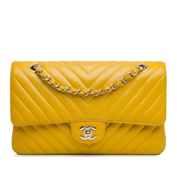 Top Quality Chanel Medium Classic Chevron Lambskin Double Flap (SHG-uFNRNJ)