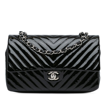 Top Quality Chanel Medium Classic Chevron Patent Double Flap (SHG-Jqfuoq)