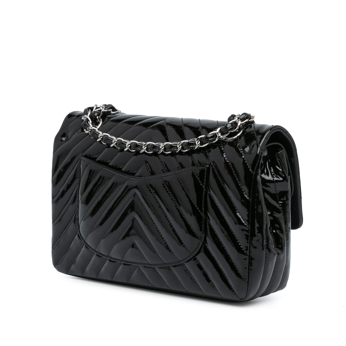 Top Quality Chanel Medium Classic Chevron Patent Double Flap (SHG-Jqfuoq)