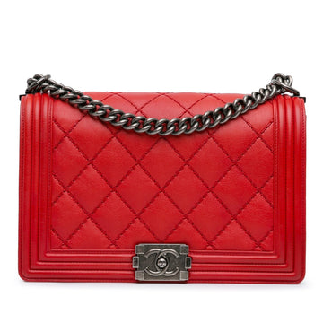 Top Quality Chanel Medium Lambskin Double Stitch Boy Flap (SHG-HDDAJQ)