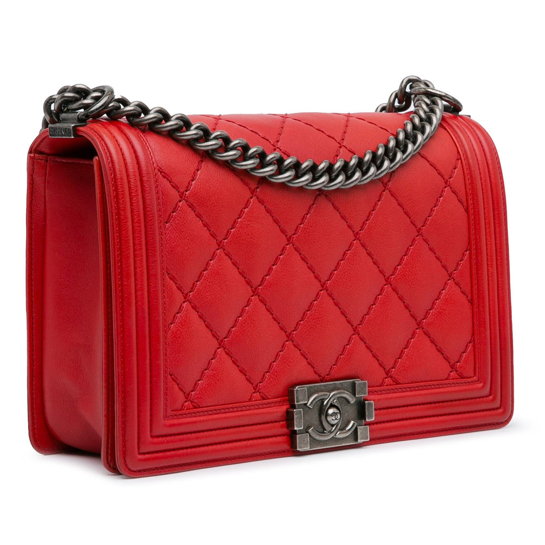 Top Quality Chanel Medium Lambskin Double Stitch Boy Flap (SHG-HDDAJQ)