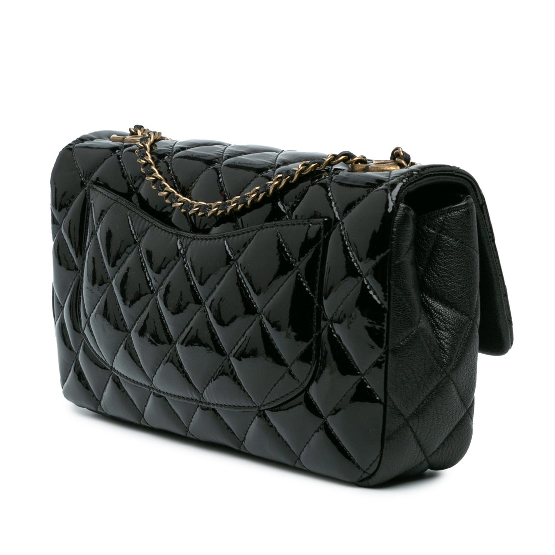 Top Quality Chanel Medium Patent Goatskin CC Eyelet Flap (SHG-Xldzli)