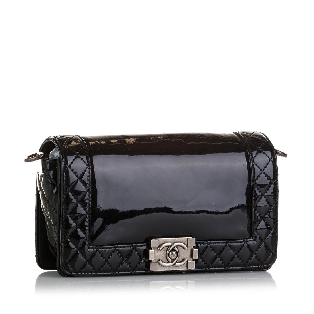Top Quality Chanel Medium Patent Reverso Boy Flap (SHG-xCR0zI)