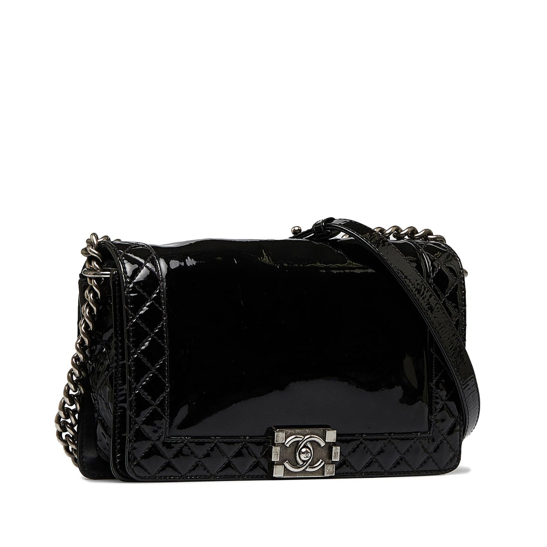 Top Quality Chanel Medium Patent Reverso Boy Flap (SHG-BSgc9J)