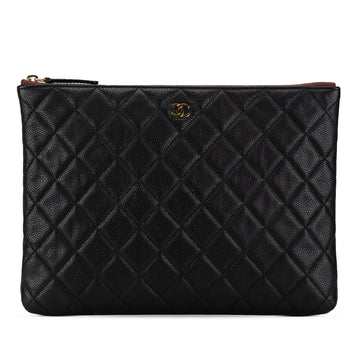 Top Quality Chanel Medium Quilted Caviar O Case Clutch (SHG-iUwYer)
