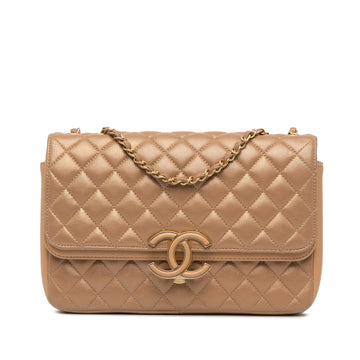 Top Quality Chanel Medium Quilted Metallic Lambskin CC Chic Double Flap (SHG-1z5jq8)