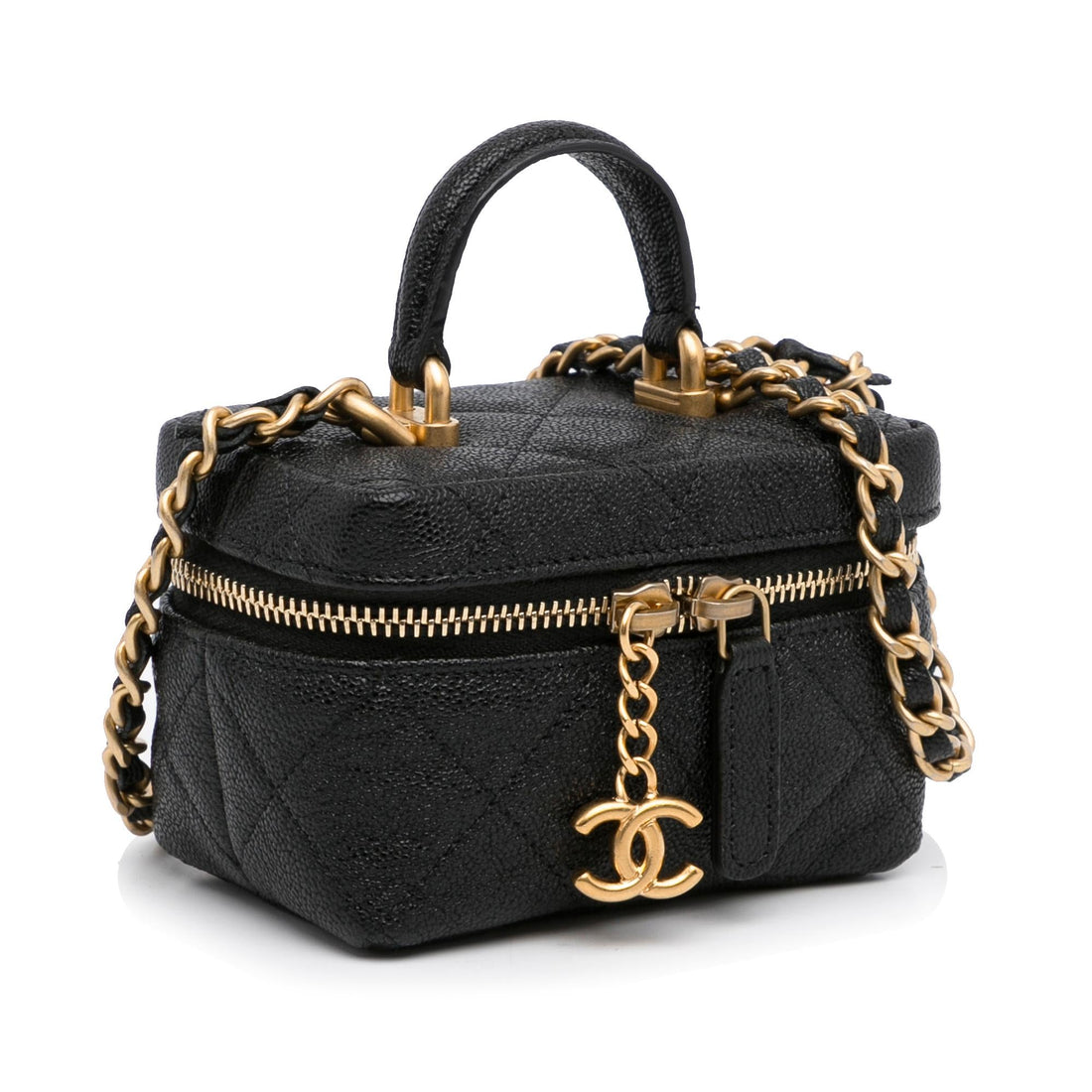 Top Quality Chanel Micro Caviar Vanity Case with Chain (SHG-HLIw6X)