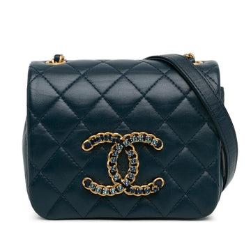 Top Quality Chanel Mini Lambskin CC Crystal Full flap (SHG-ZRHzBE)
