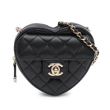 Top Quality Chanel Mini Lambskin CC in Love Heart Crossbody (SHG-7YuAtF)