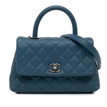 Top Quality Chanel Mini Quilted Caviar Coco Top Handle Bag (SHG-0p2bzJ)