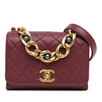 Top Quality Chanel Mini Quilted Lambskin Pearl Chain Flap (SHG-EoPZT5)