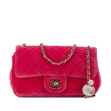 Top Quality Chanel Mini Quilted Velvet Pearl Crush Single Flap (SHG-5l30UH)