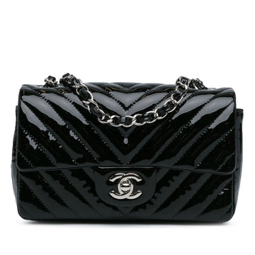 Top Quality Chanel Mini Rectangular Classic Chevron Patent Single Flap (SHG-3MlT53)