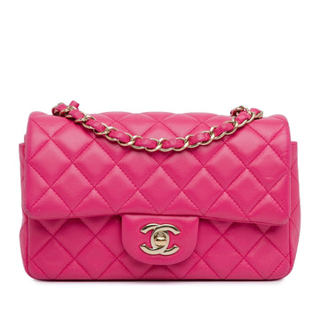 Top Quality Chanel Mini Rectangular Classic Lambskin Single Flap (SHG-P8XmWm)