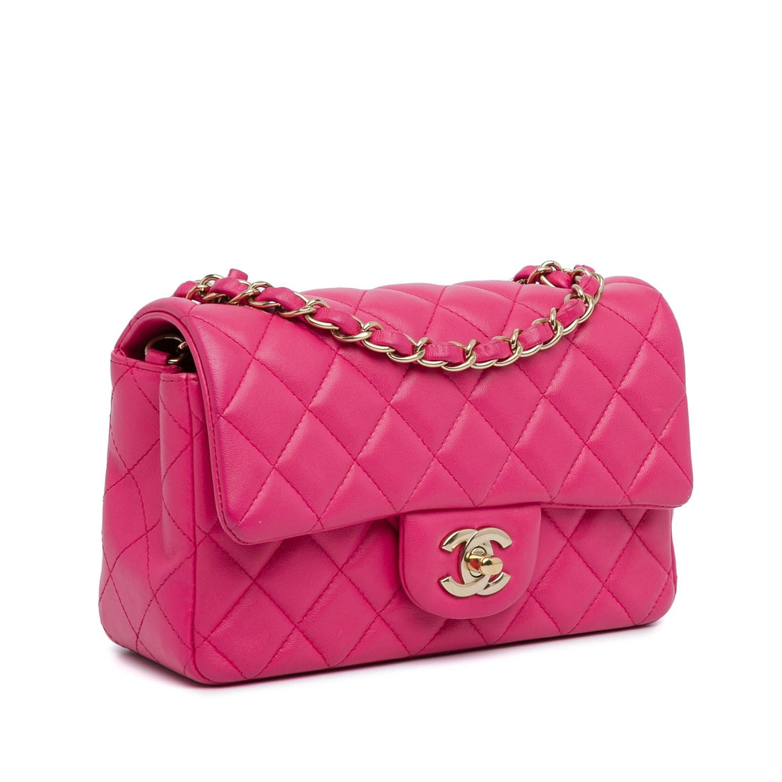Top Quality Chanel Mini Rectangular Classic Lambskin Single Flap (SHG-P8XmWm)