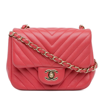 Top Quality Chanel Mini Square Classic Chevron Lambskin Flap (SHG-8Ryymc)
