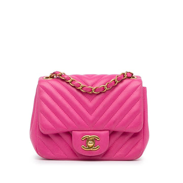 Top Quality Chanel Mini Square Classic Chevron Lambskin Flap (SHG-Mse1pE)