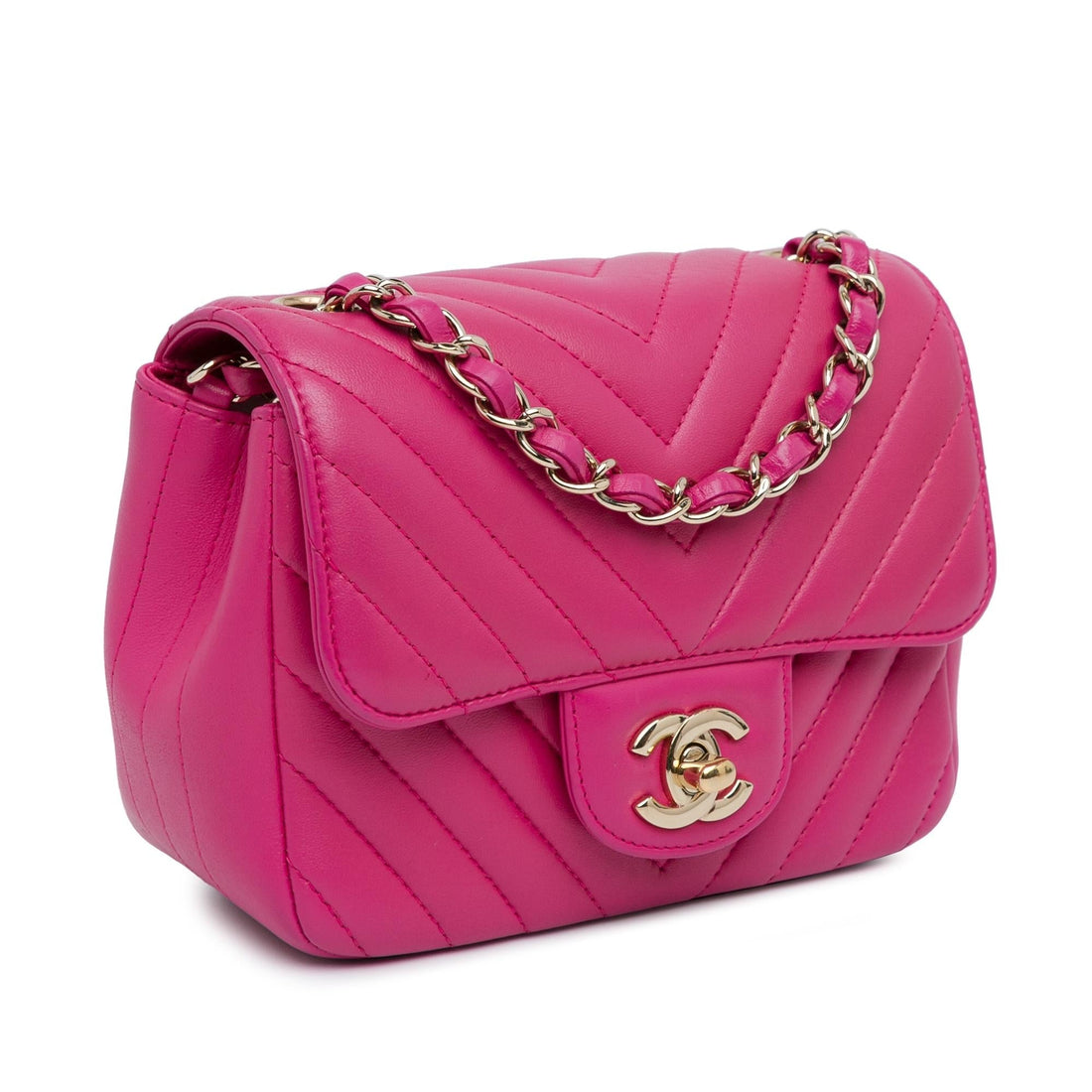 Top Quality Chanel Mini Square Classic Lambskin Chevron Flap (SHG-Z0yp7W)