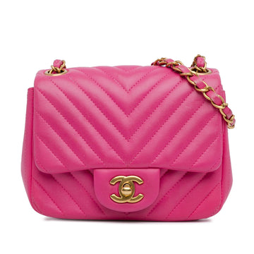 Top Quality Chanel Mini Square Classic Lambskin Chevron Flap (SHG-ta6olT)