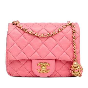 Top Quality Chanel Mini Square Classic Lambskin Pearl Crush Flap (SHG-zjQT5W)