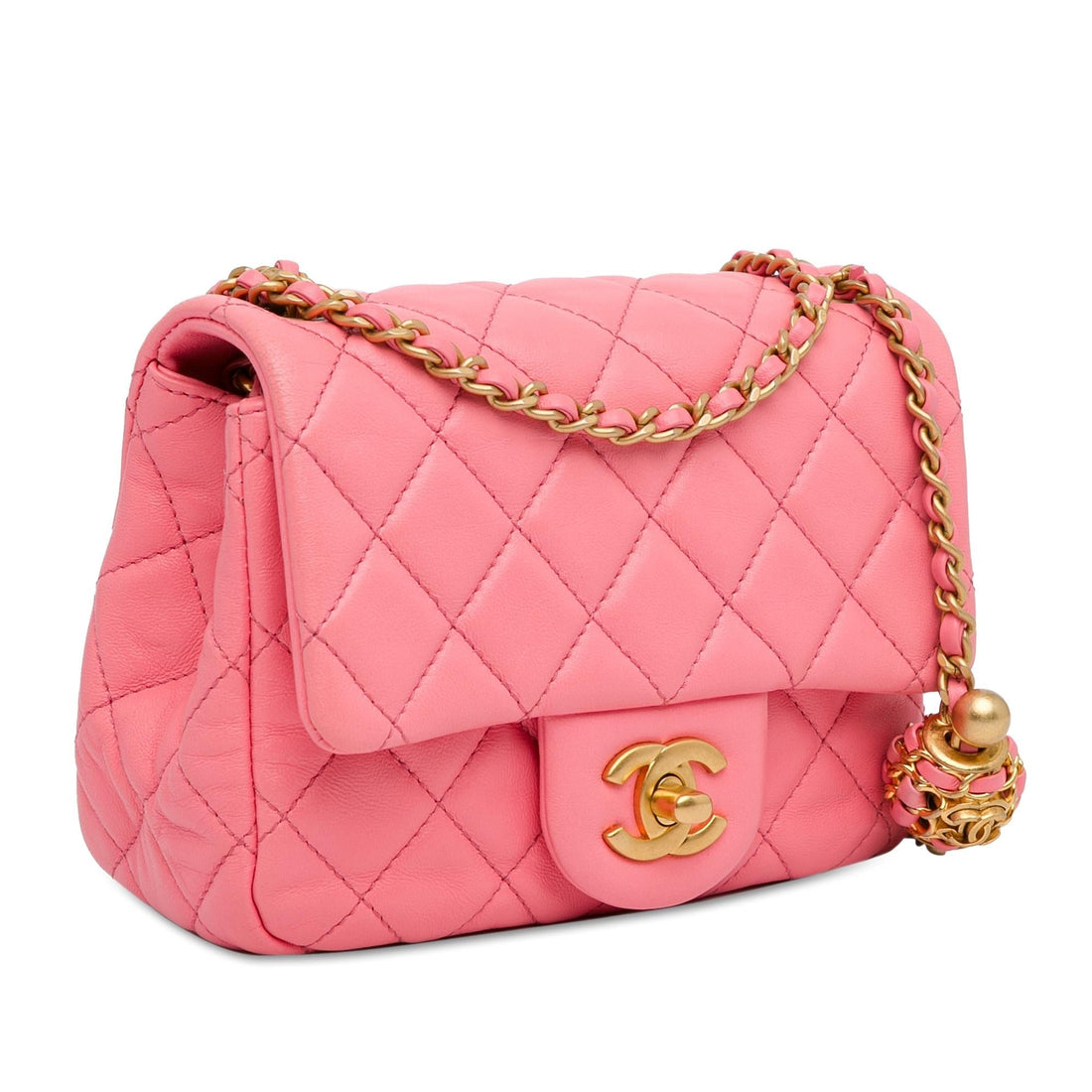 Top Quality Chanel Mini Square Classic Lambskin Pearl Crush Flap (SHG-zjQT5W)
