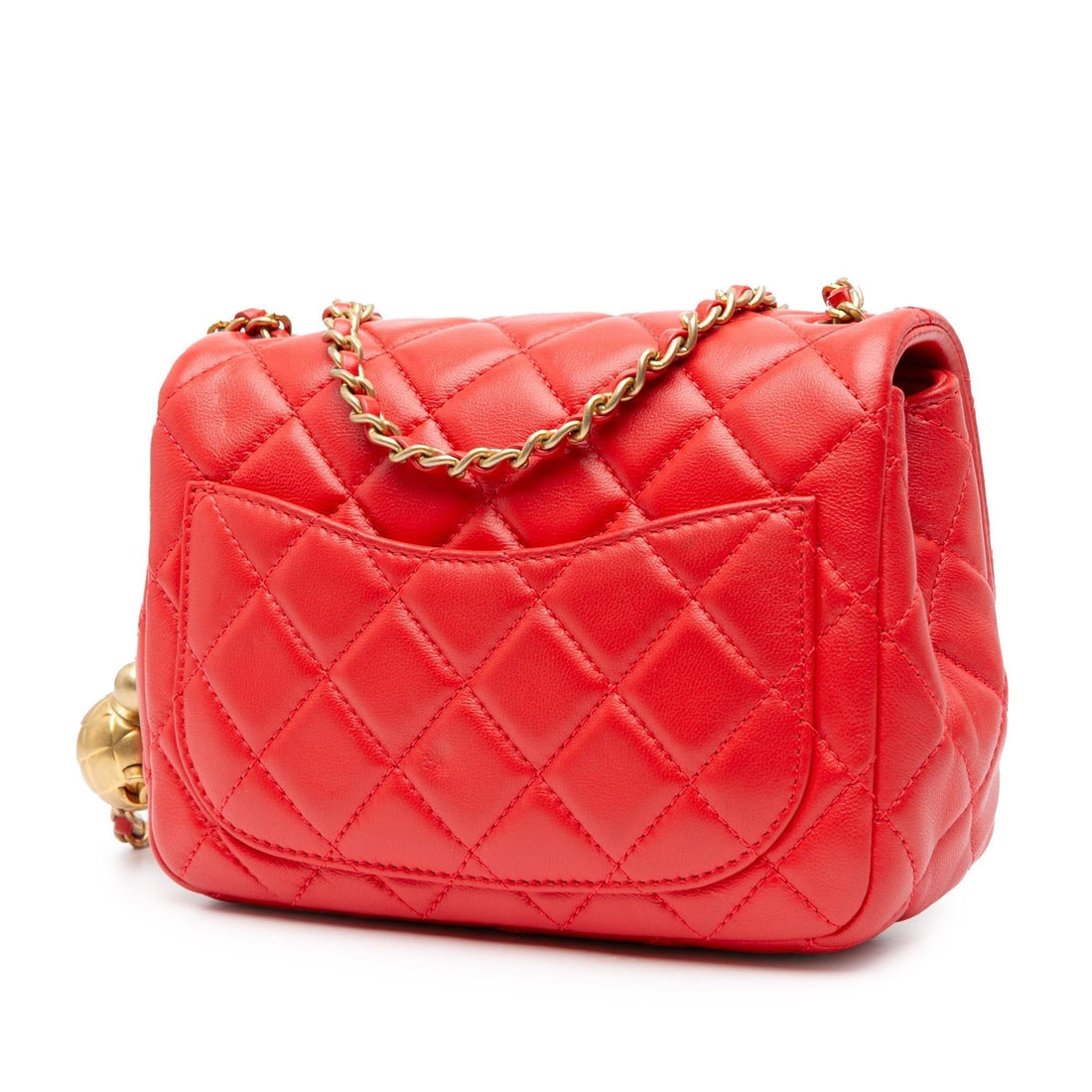 Top Quality Chanel Mini Square Classic Lambskin Pearl Crush Flap (SHG-LxG6ZT)