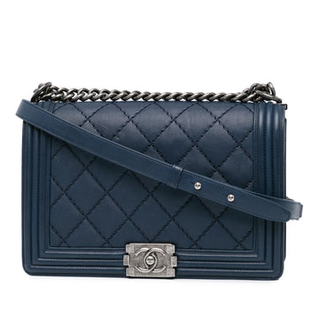Top Quality Chanel New Medium Calfskin Double Stitch Boy Flap (SHG-LubuFw)