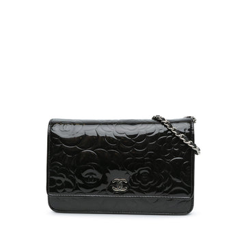 Top Quality Chanel Patent Camellia Wallet On Chain (SHG-jbYGWh)