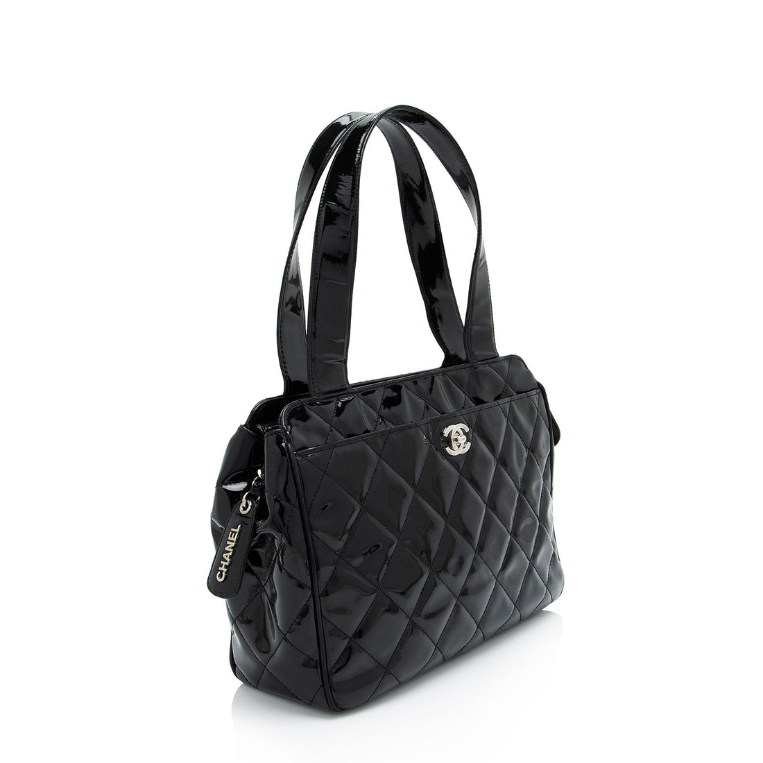 Top Quality Chanel  Patent Leather CC Bowling Bag (SHF-S9yHE9)