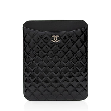 Top Quality Chanel Patent Leather CC Brilliant iPad Case (SHF-erdd74)