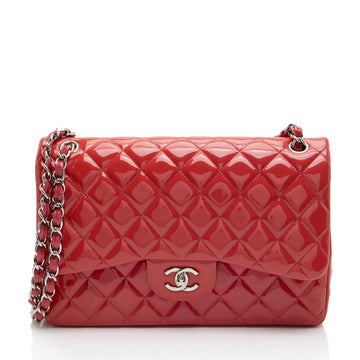 Top Quality Chanel Patent Leather Classic Jumbo Double Flap Bag (SHF-2aeN2O)