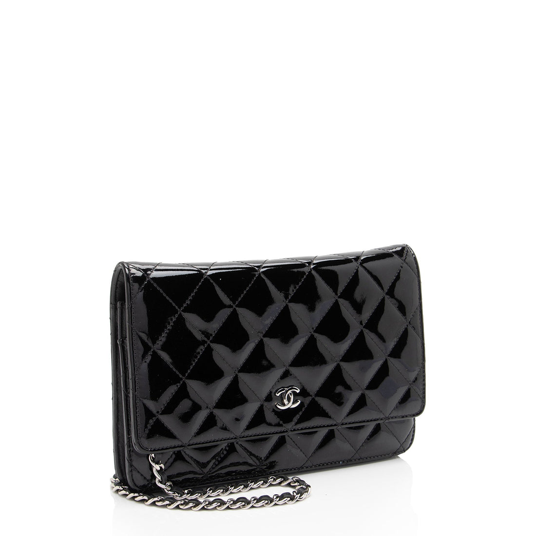 Top Quality Chanel Patent Leather Classic Wallet on Chain (SHF-sMkM9h)