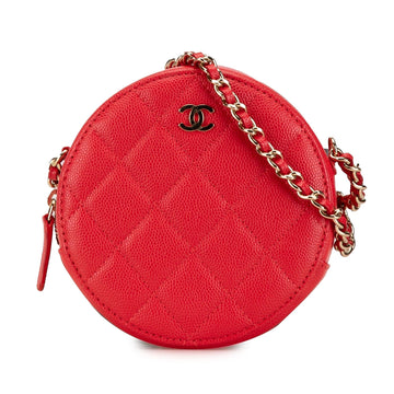 Top Quality Chanel Quilted Caviar Round Clutch With Chain (SHG-zp3srf)