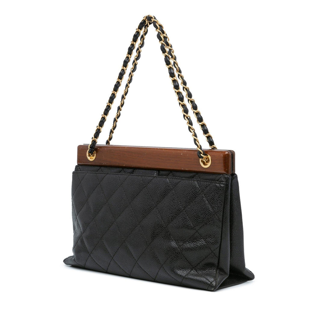 Top Quality Chanel Quilted Caviar Wood Chain Shoulder Bag (SHG-mtEzPW)
