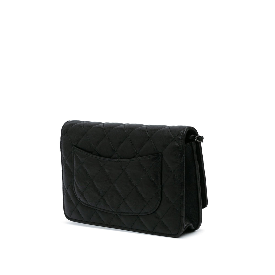 Top Quality Chanel Quilted Crumpled Calfskin So Black Wallet On Chain (SHG-VI9SVY)