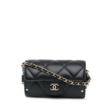 Top Quality Chanel Quilted Lambskin Box Of Secrets Card Holder With Chain (SHG-AauFyw)