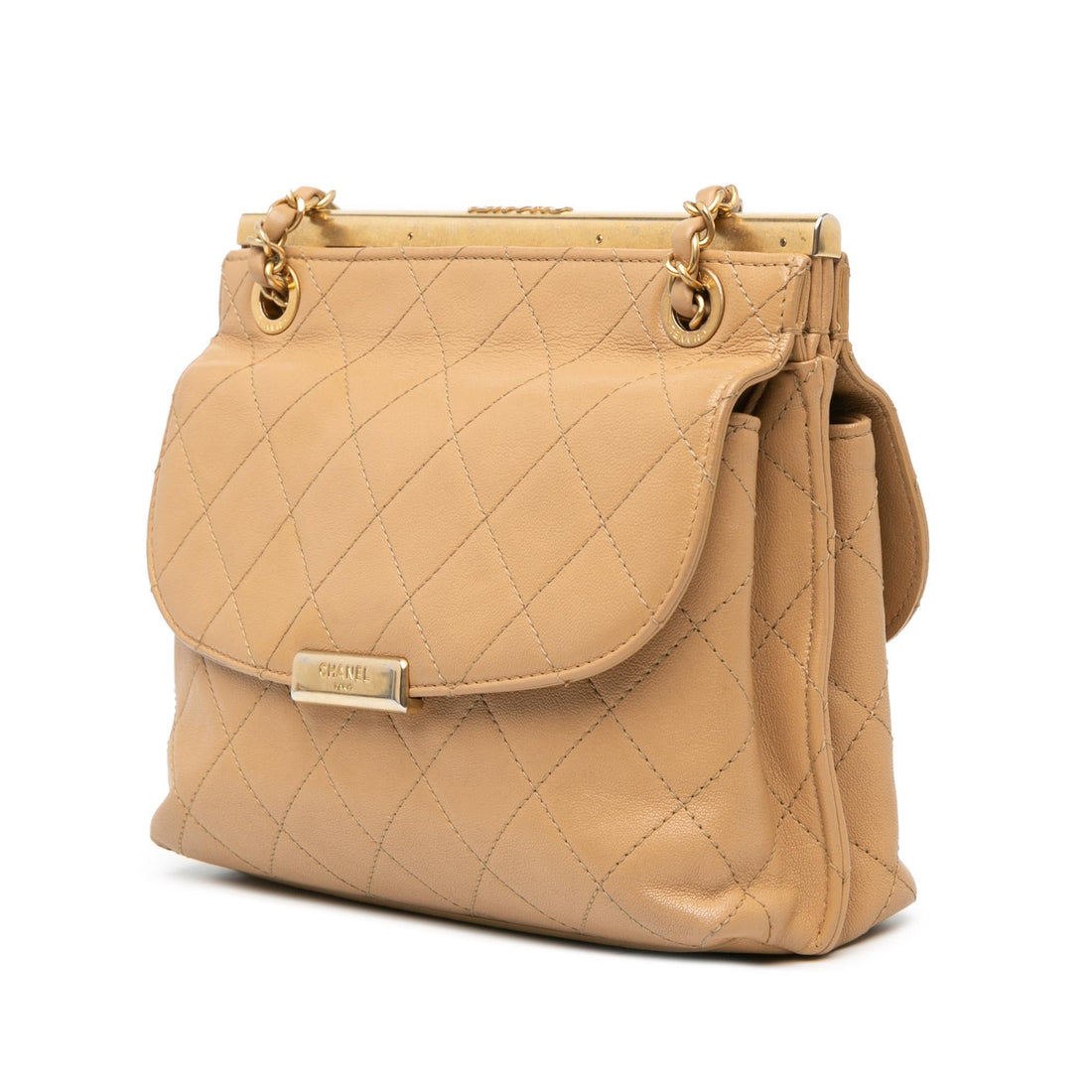 Top Quality Chanel Quilted Lambskin CC Logo Bar Shoulder Bag (SHG-ZD1wrJ)
