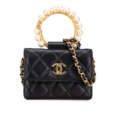 Top Quality Chanel Quilted Lambskin Pearl Crown Clutch On Chain (SHG-VUCY5S)