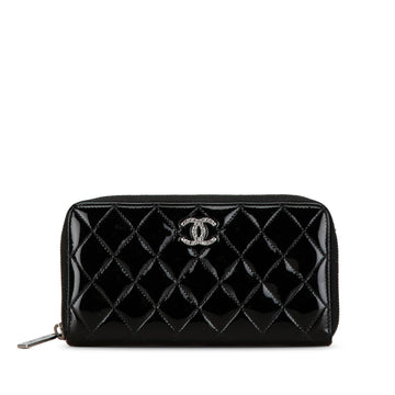 Top Quality Chanel Quilted Patent Brilliant Zip Around Wallet (SHG-9dsHwF)