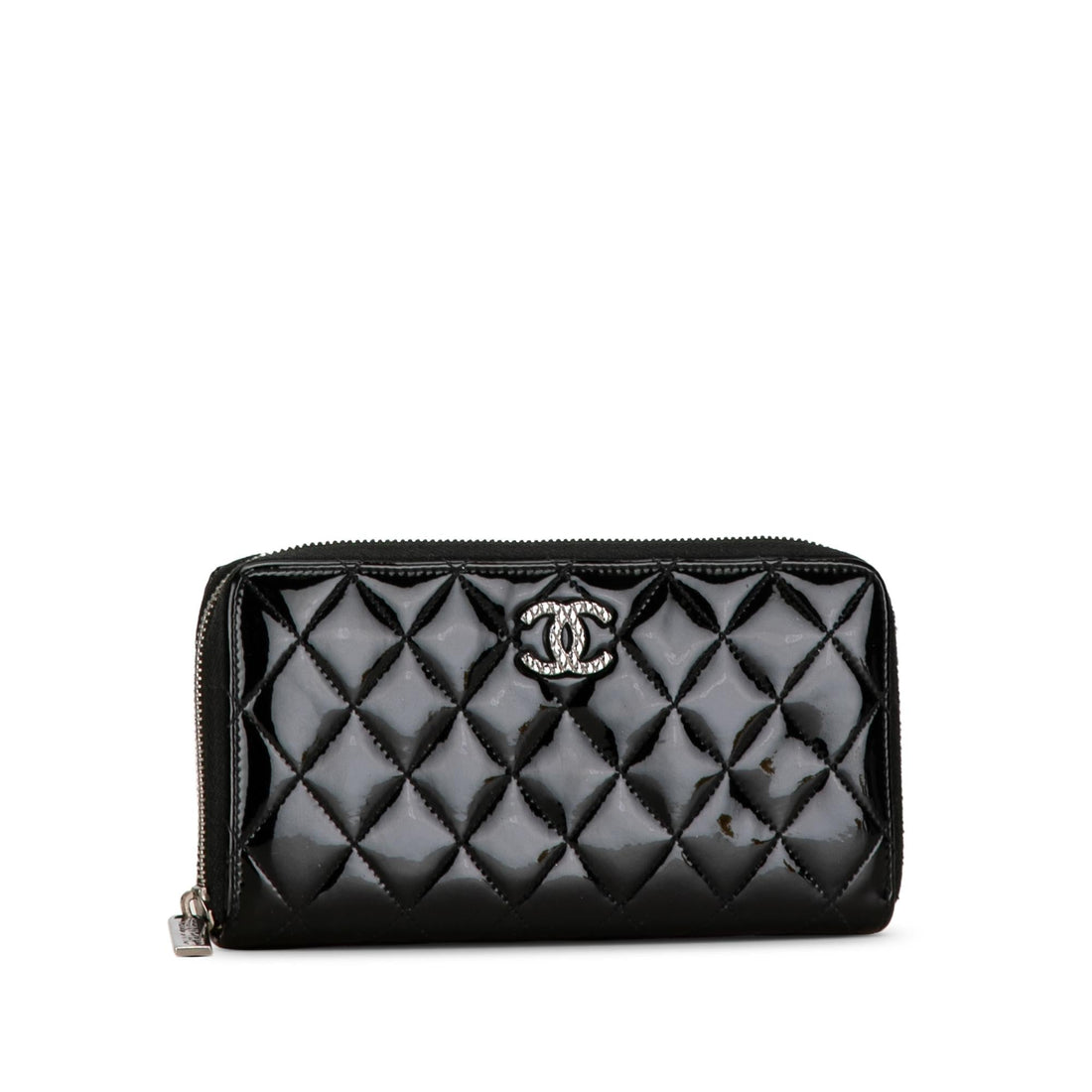 Top Quality Chanel Quilted Patent Brilliant Zip Around Wallet (SHG-9dsHwF)