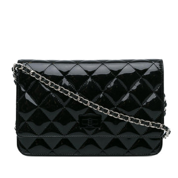 Top Quality Chanel Quilted Patent Reissue 2.55 Wallet on Chain (SHG-dRKON7)