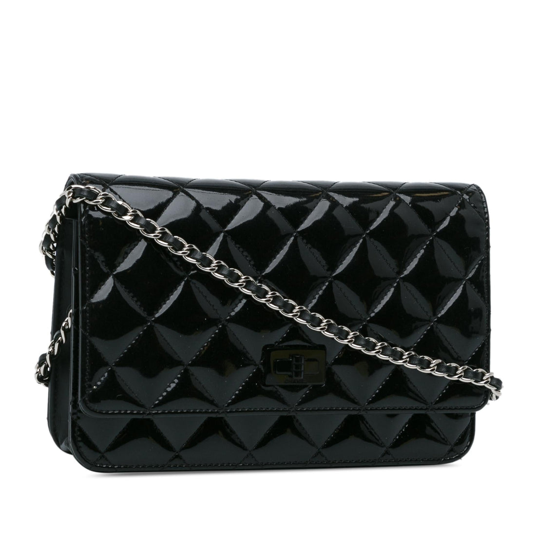 Top Quality Chanel Quilted Patent Reissue 2.55 Wallet on Chain (SHG-dRKON7)