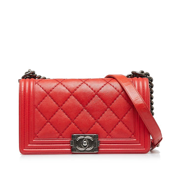 Top Quality Chanel Small Calfskin Double Stitch Boy Flap (SHG-HE7eKJ)