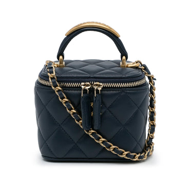 Top Quality Chanel Small Lambskin Top Handle Vanity Bag (SHG-2wg184)