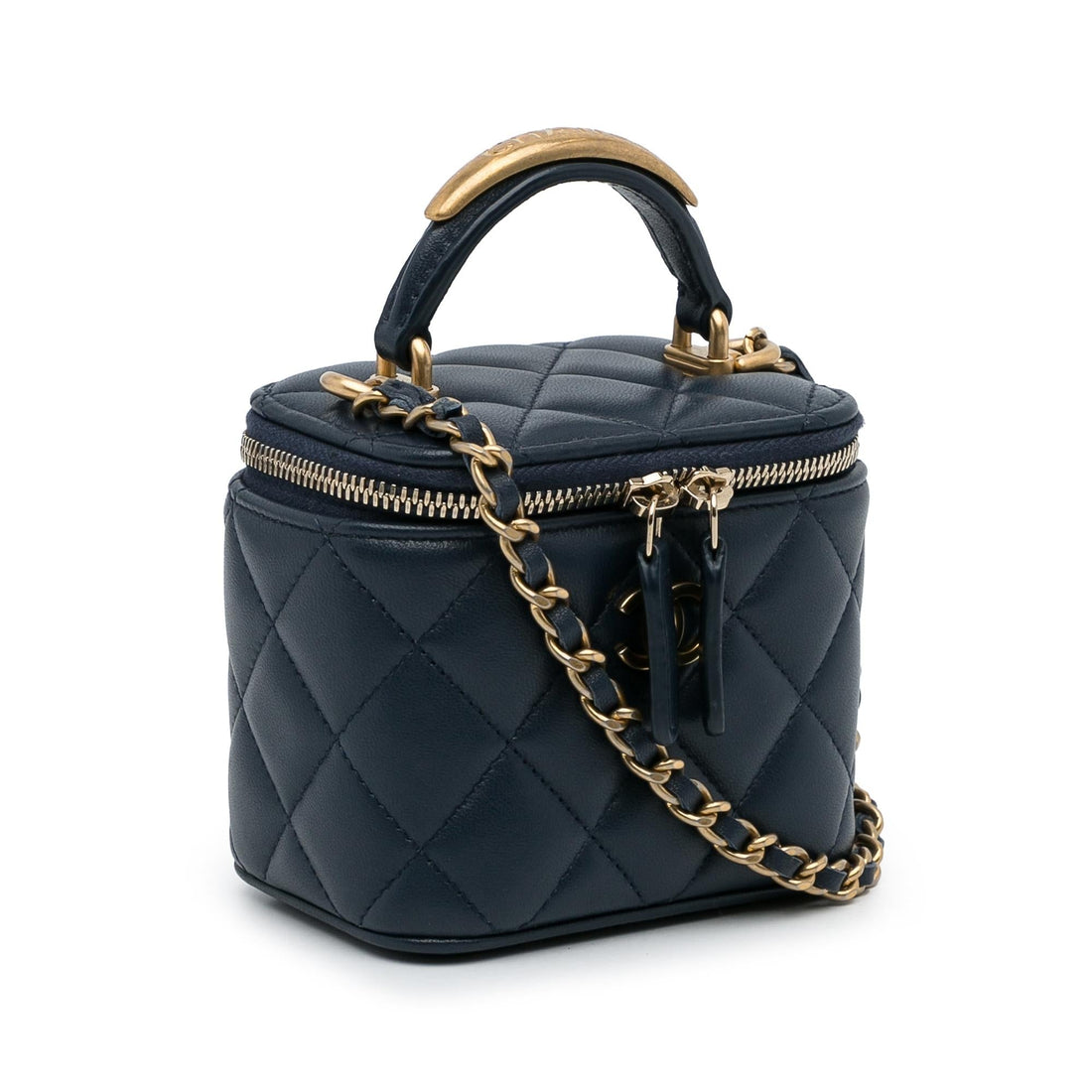 Top Quality Chanel Small Lambskin Top Handle Vanity Bag (SHG-2wg184)